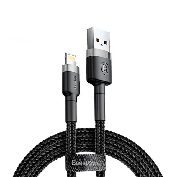 Baseus Cafule 1.5A 2M USB to Lightning Data Cable (CALKLF-CG1) – Black & Grey